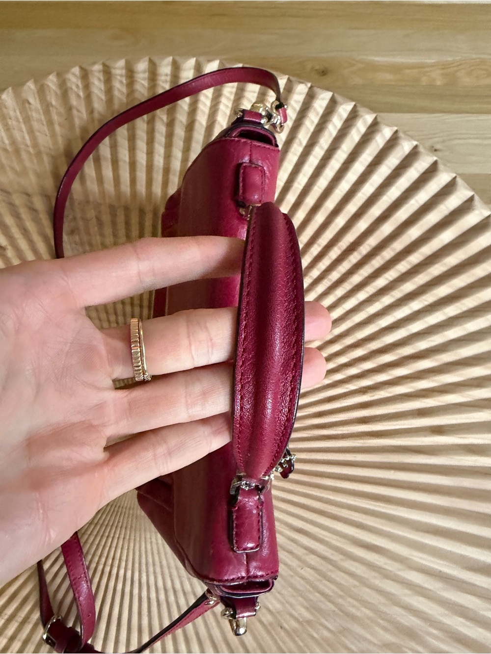Coach Raspberry Leather Turnlock Satchel - Picture 6 of 7